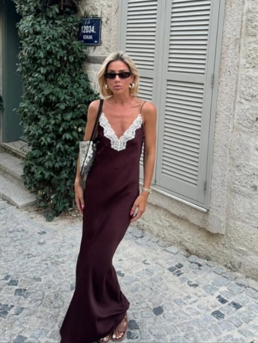 Zara satin lace slip maxi long dress size M - Picture 4 of 14